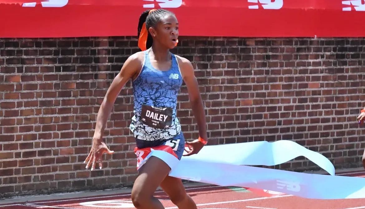 Camryn Dailey won the 400m event at the Brooks PR Invitational (source: @flotrack/Instagram)
